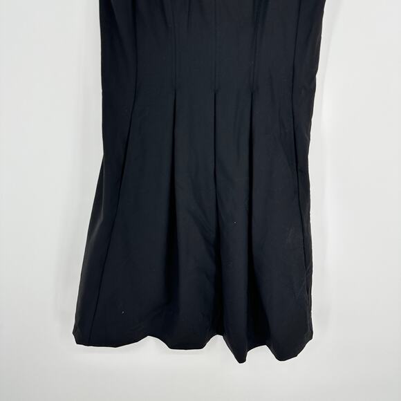 Theory Fit and Flare Black Career Wool Blend Dress Pockets Sleeveless Womens 4 - Picture 5 of 7